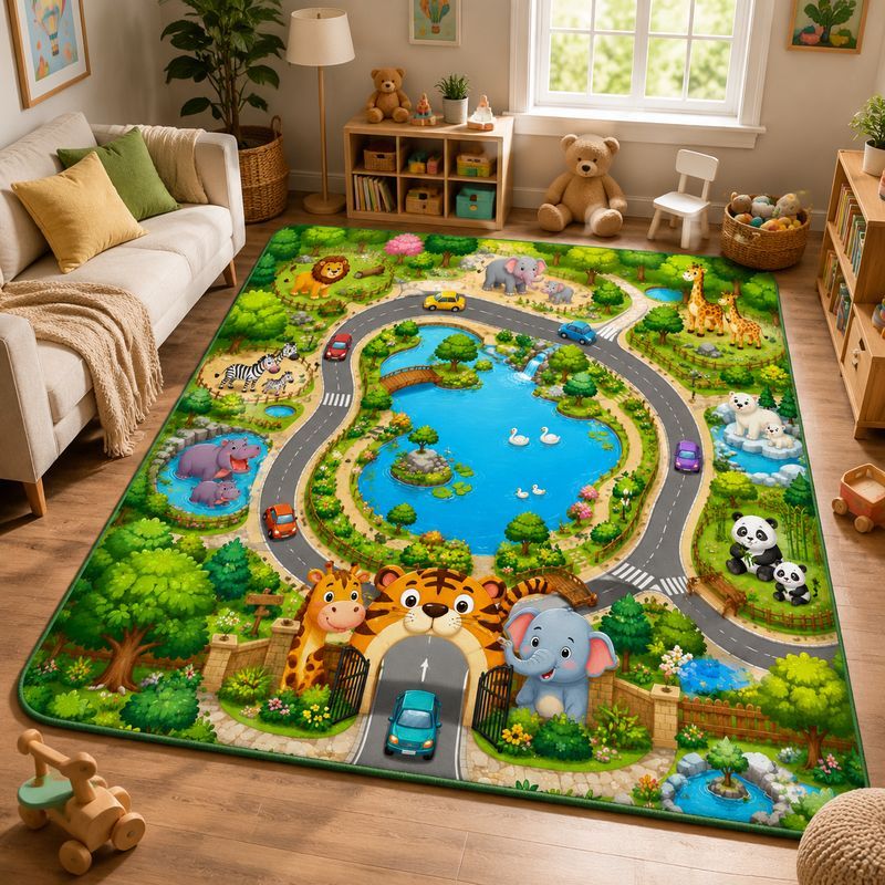 Kids Outdoor Zoo - Karpet Bermain VIKAMA Kids Farm Zoo