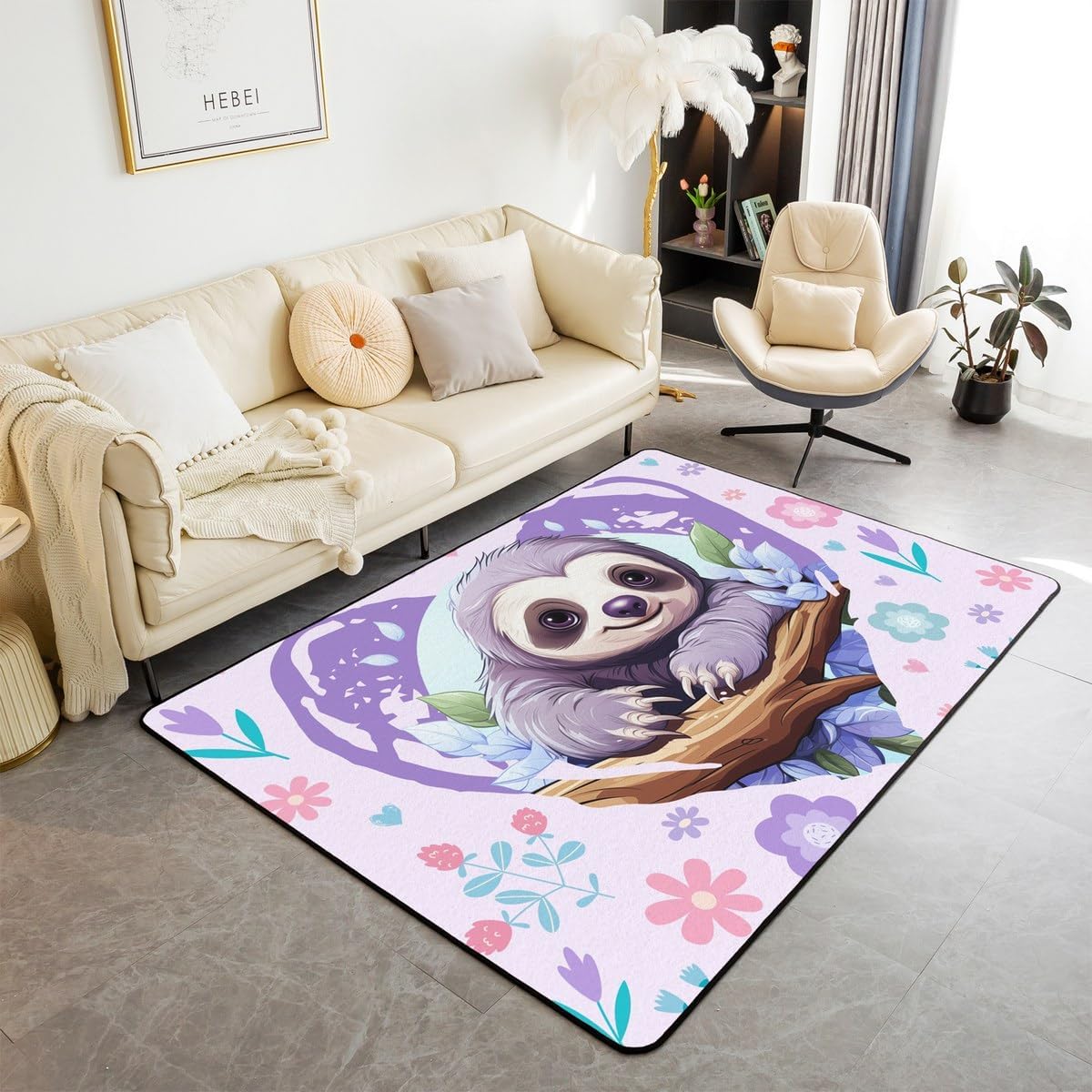 Kids Outdoor Zoo - Karpet Area Sloth Lucu Dekorasi Hewan