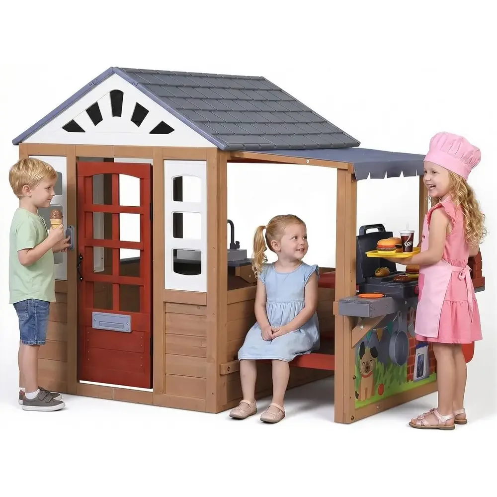 Kids Outdoor Play Table - Rumah Mainan Kayu Anak untuk Luar