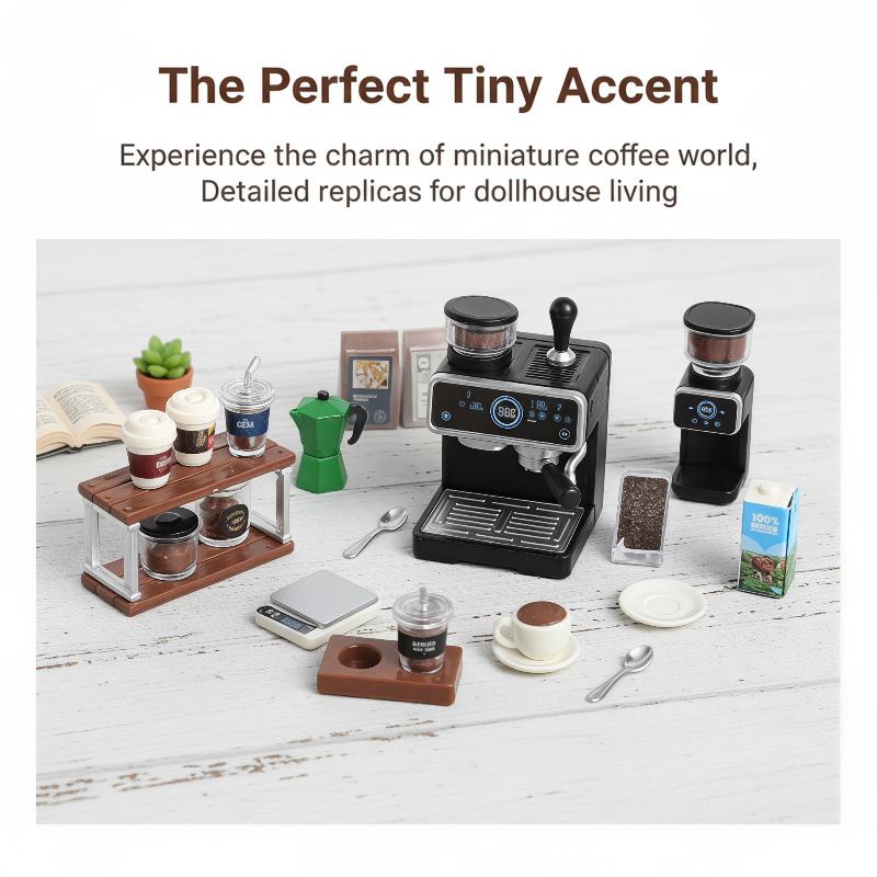 Kids Outdoor Kitchen Accessories - Set Mesin Kopi Miniatur Rumah Boneka