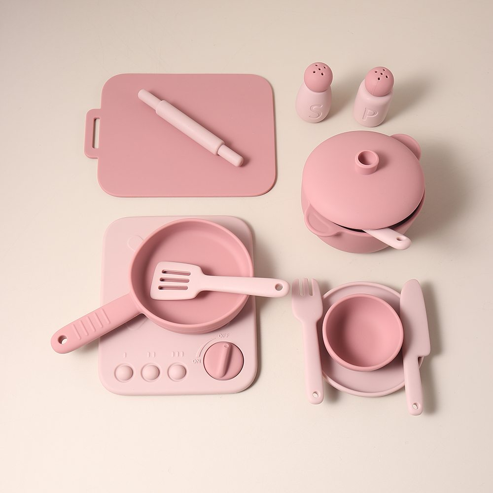Kids Outdoor Kitchen Set - 13 Pcs Set Mainan Silikon Peralatan
