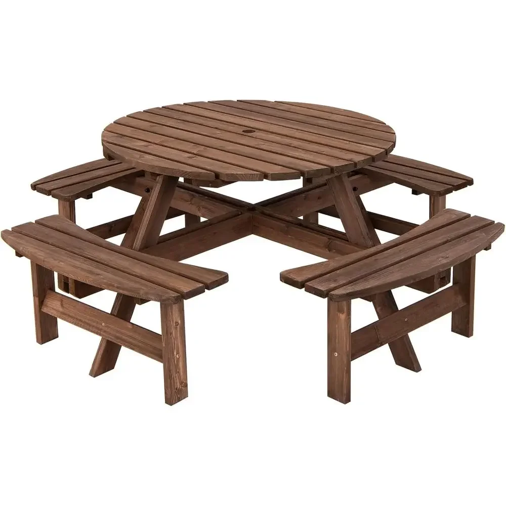 Kids Outdoor Bench With Umbrella - Set Meja Piknik Kayu dengan Bangku