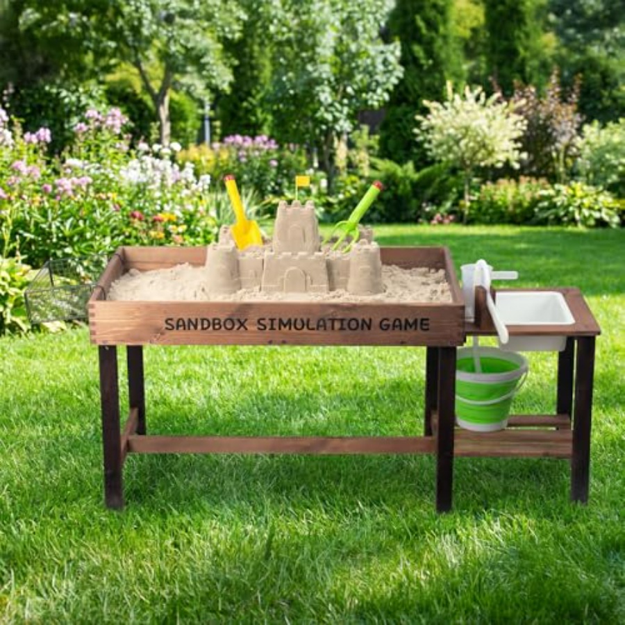 Kids Outdoor Activity Table - Meja pasir kayu outdoor untuk anak