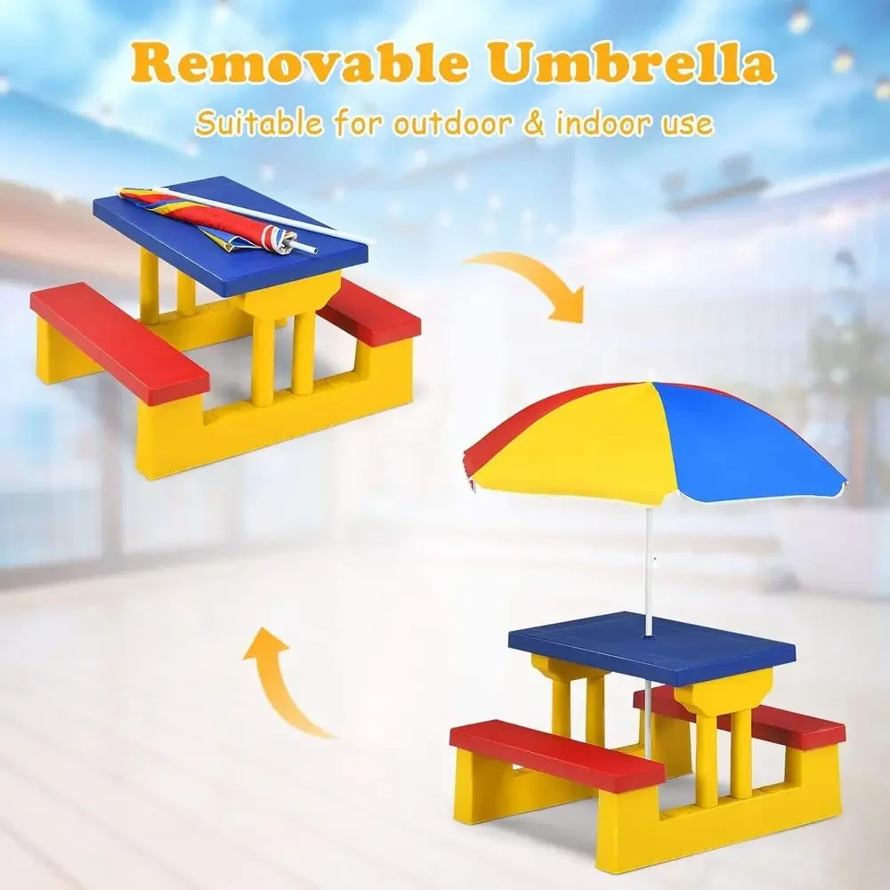 Set Meja Piknik Anak Luar Ruan - Kids Outdoor Bench With Umbrella ulasan dan harga