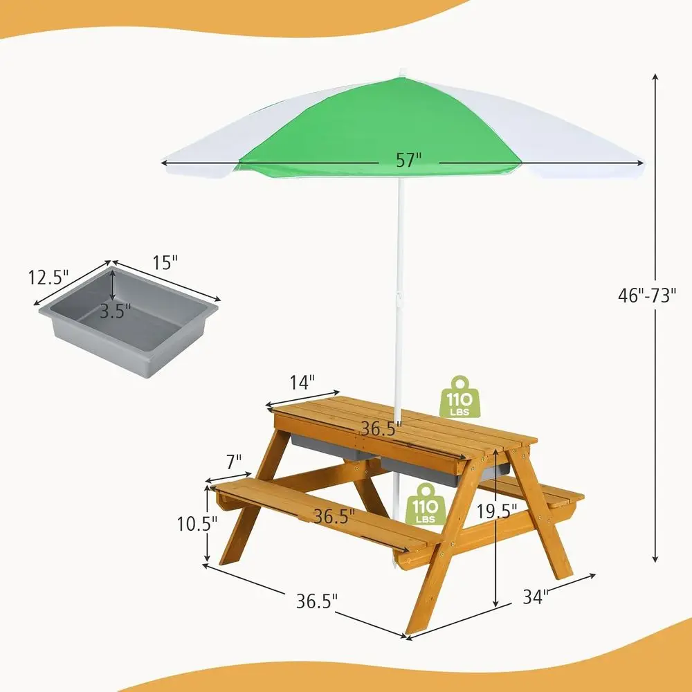 Meja Piknik Anak 3-in-1 yang D - Kids Outdoor Activity Table ulasan dan harga