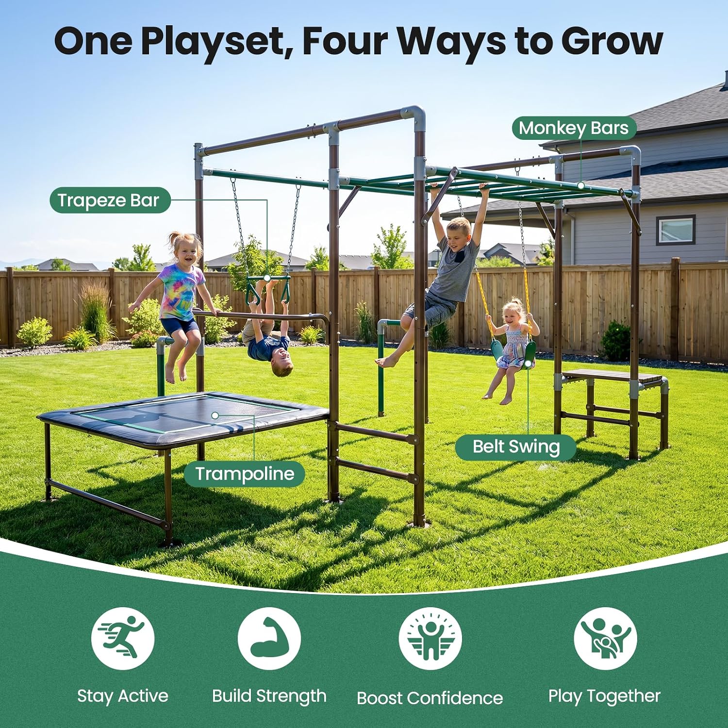 Arena Bermain Luar Ruangan den - Kids Outdoor Jungle Gym ulasan dan harga