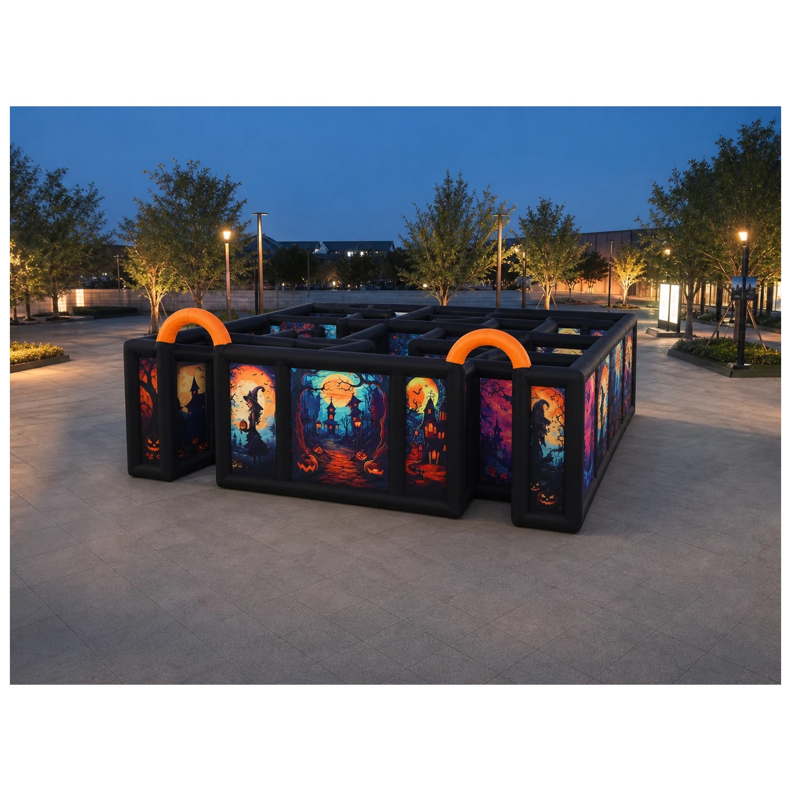 Labirin Tiup Halloween Berbent - Kids Outdoor Party Venue ulasan dan harga