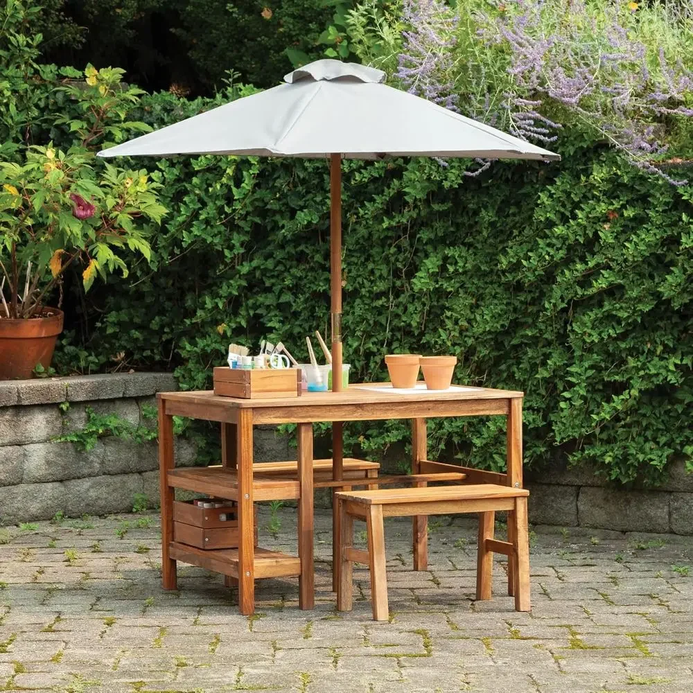 Set Meja Aktivitas Anak Luar R - Kids Outdoor Bench With Umbrella ulasan dan harga