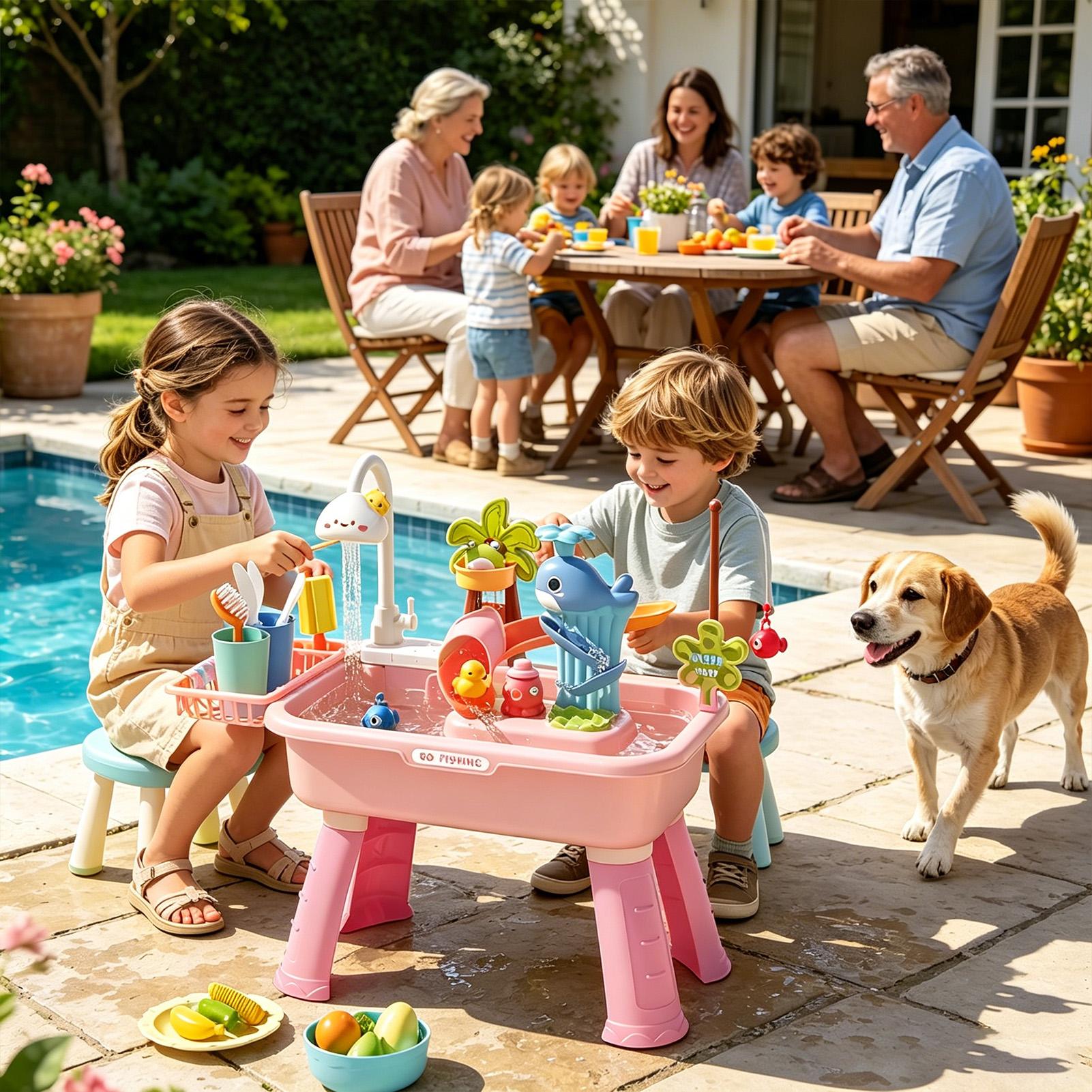 Meja Air Anak dengan Pompa, Me - Kids Outdoor Play Table ulasan dan harga