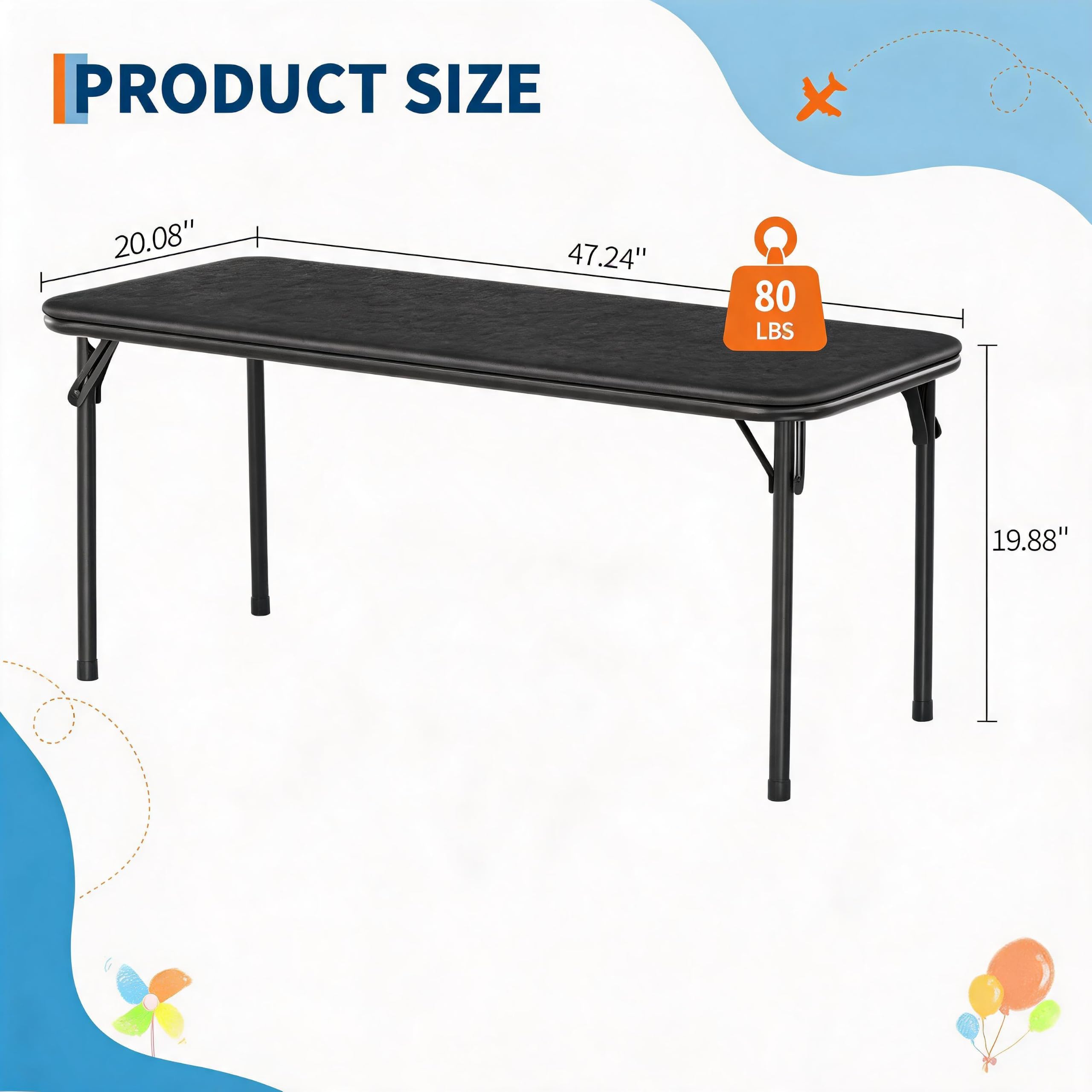 Meja Lipat Persegi Panjang 47  - Kids Outdoor Activity Table ulasan dan harga
