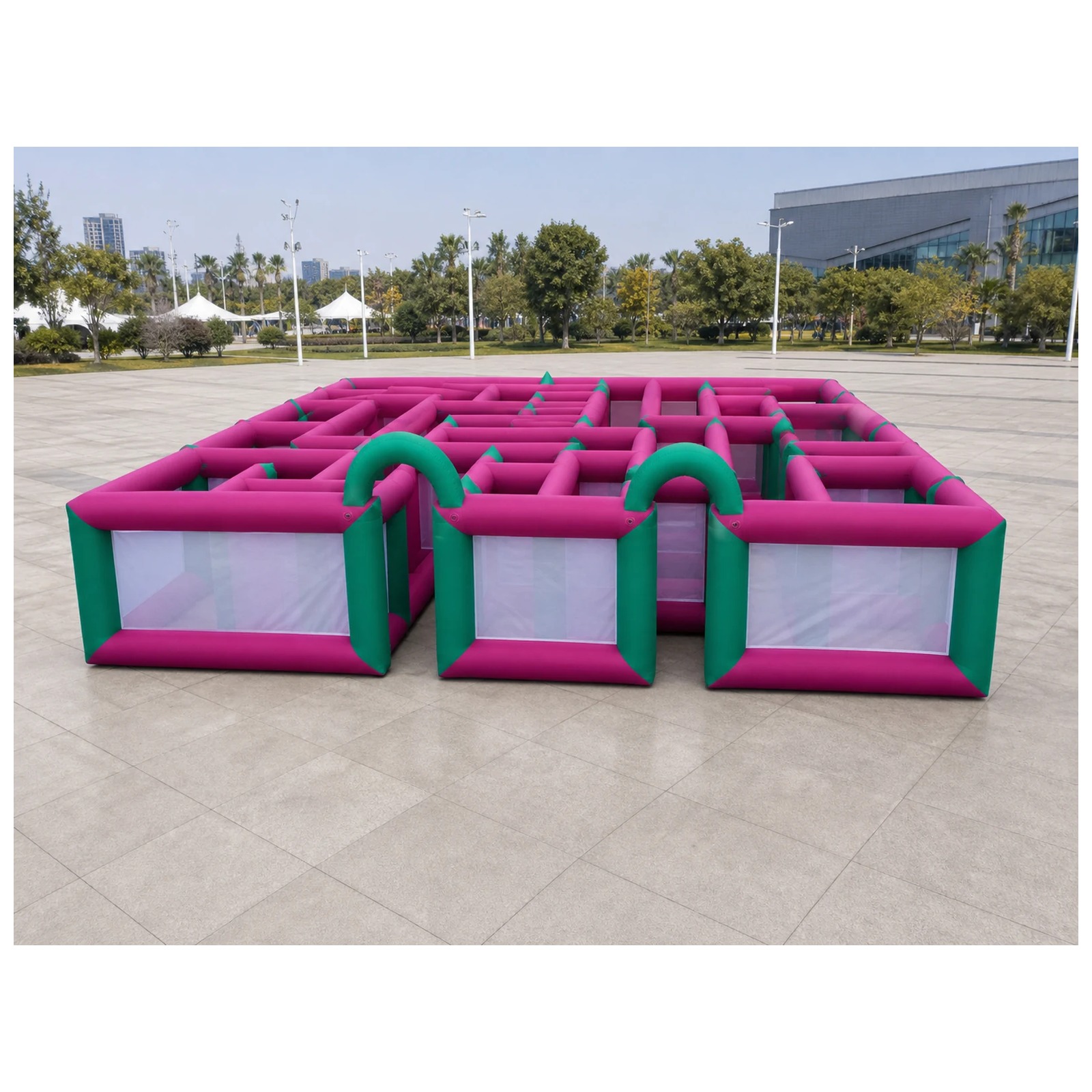 Labirin Tiup Terbuka Berwarna  - Kids Outdoor Party Venue ulasan dan harga