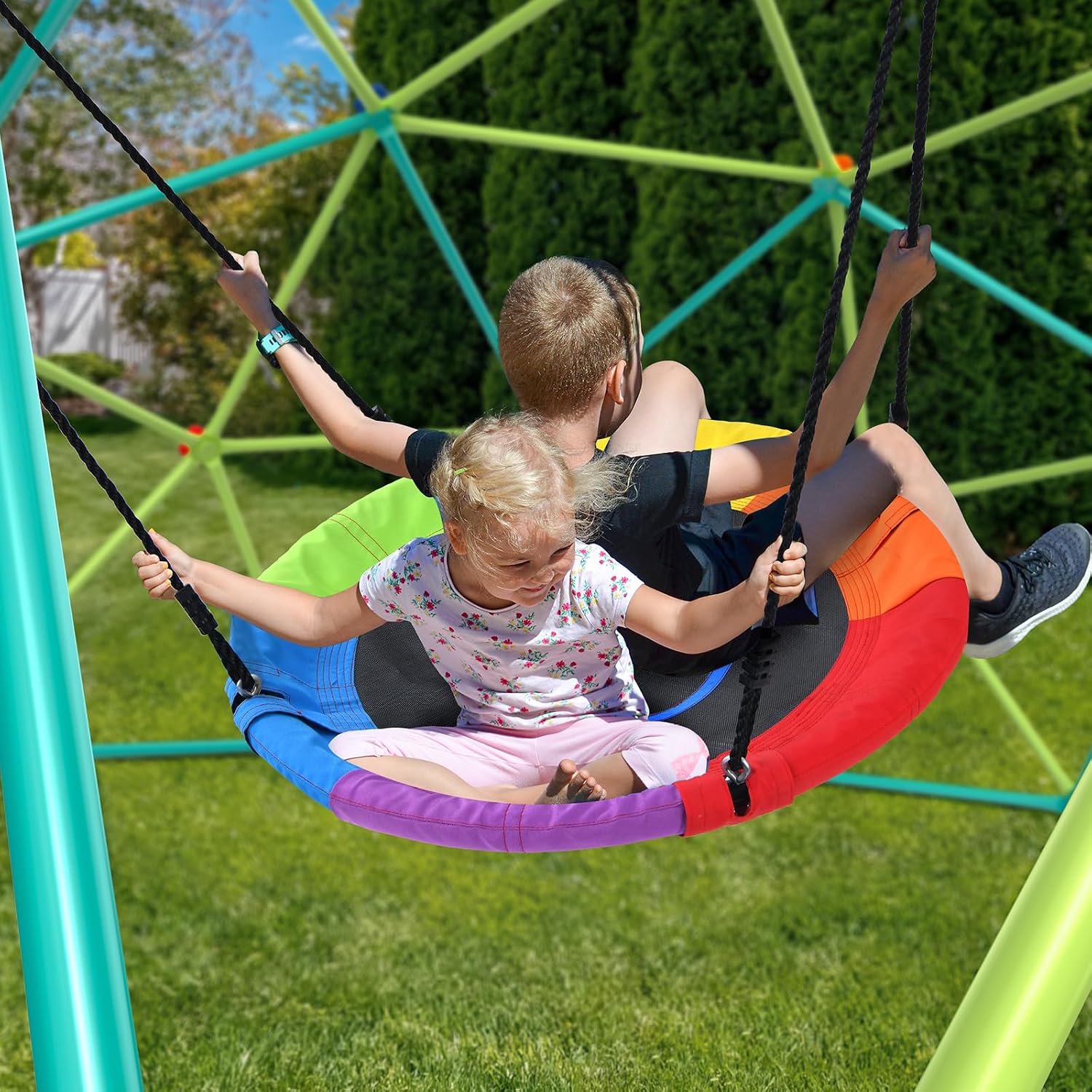 Set Ayunan Kubah Panjat 10 kak - Kids Outdoor Jungle Gym ulasan dan harga