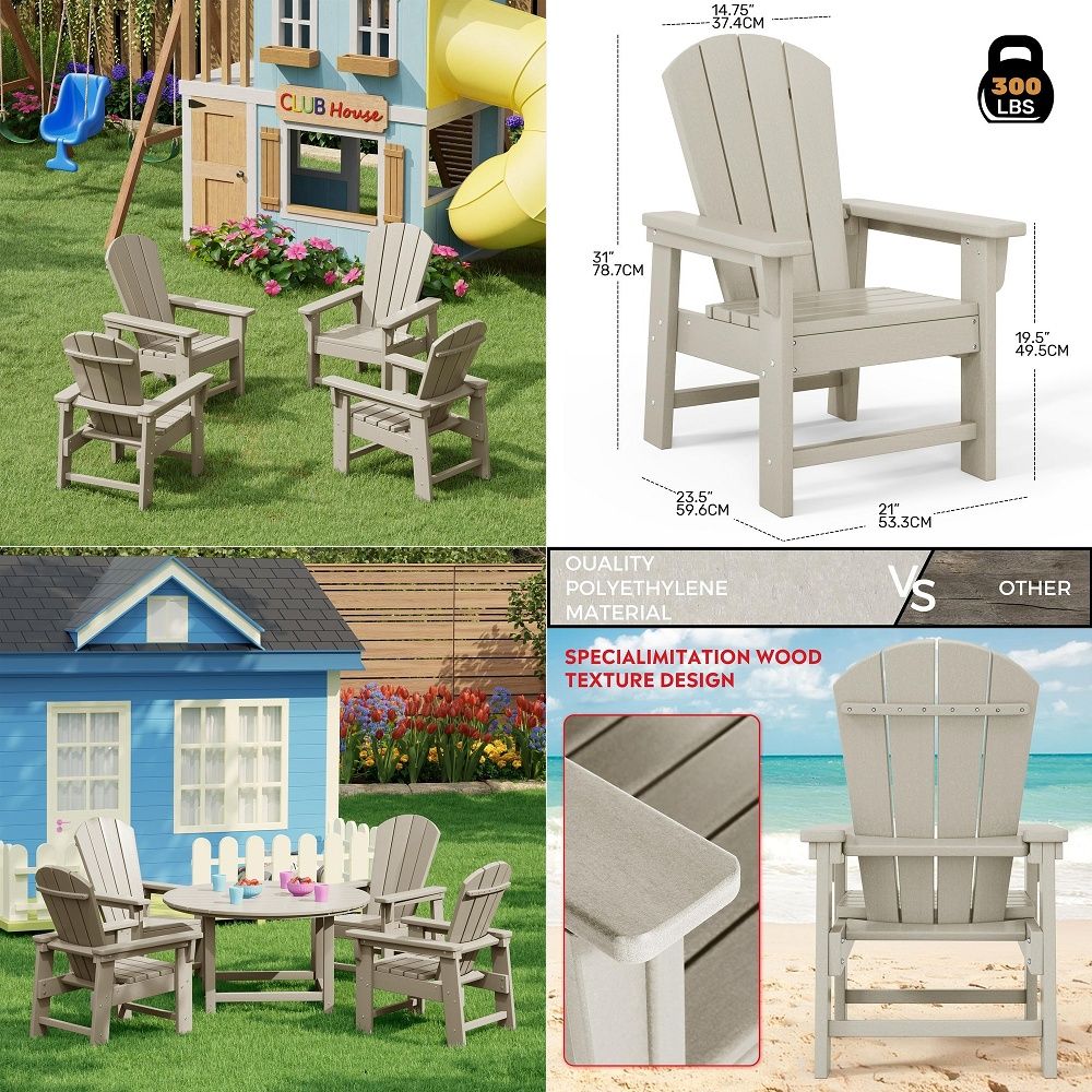 Set Kursi Adirondack Anak 4 Bu - Kids Outdoor Lawn Chair ulasan dan harga