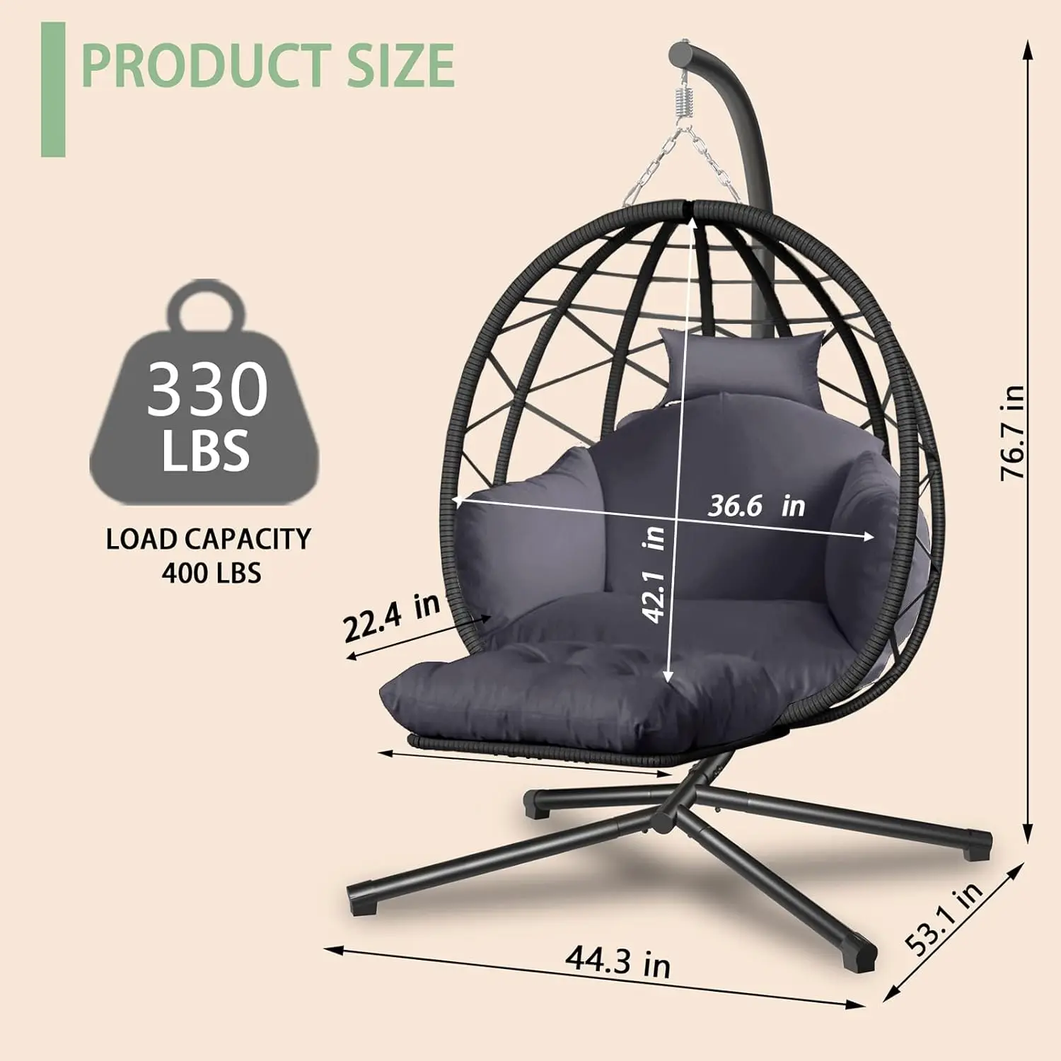 Kursi Gantung Bentuk Telur den - Kids Outdoor Egg Chair ulasan dan harga