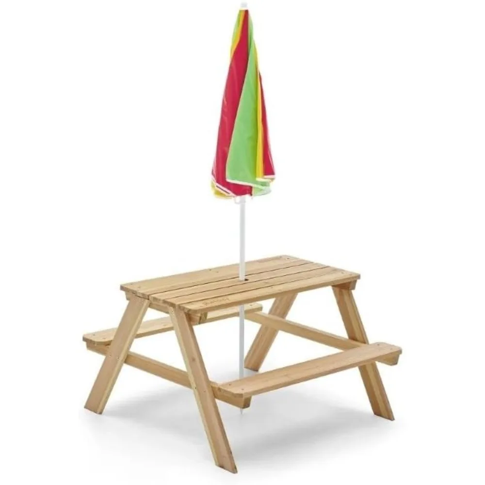 Meja Piknik Kayu Anak-Anak Set - Kids Outdoor Bench With Umbrella ulasan dan harga
