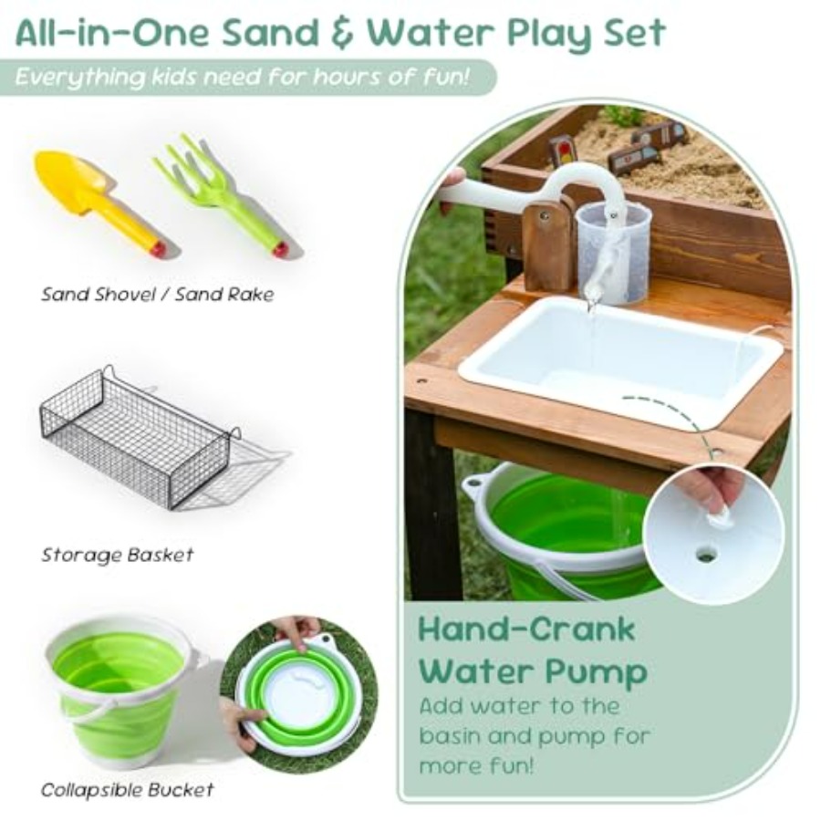 Meja pasir kayu outdoor untuk  - Kids Outdoor Activity Table ulasan dan harga